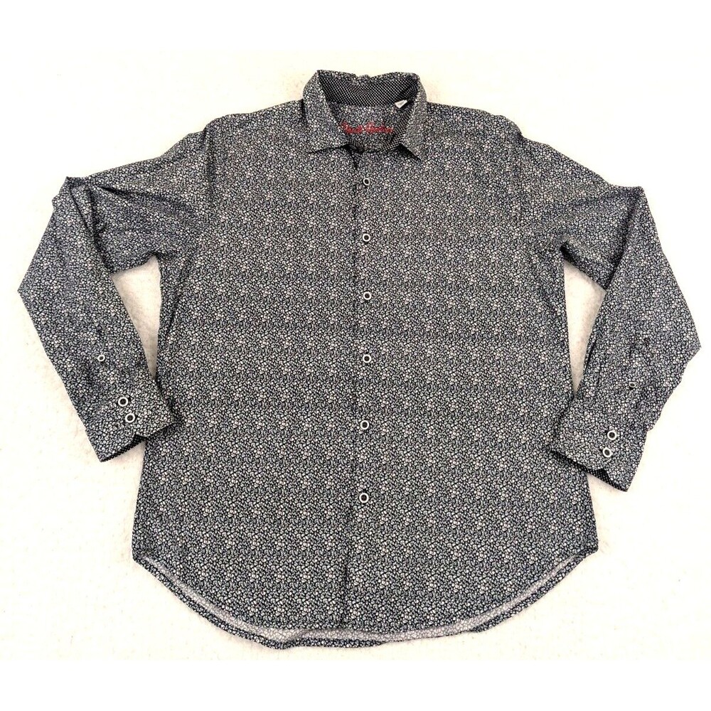 Robert Graham Mens Long Sleeve Button Up Shirt Classic Flip Cuff 42 Geometric